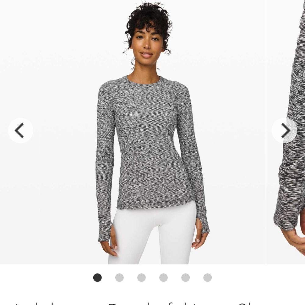 Lululemon Runderful Long Sleeve - NWT - Sz 14 - Spaced Out Space Dye Black/White